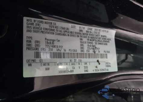 2018 Ford Focus St из США, поврежденный, VIN 1FADP3L90JL256945